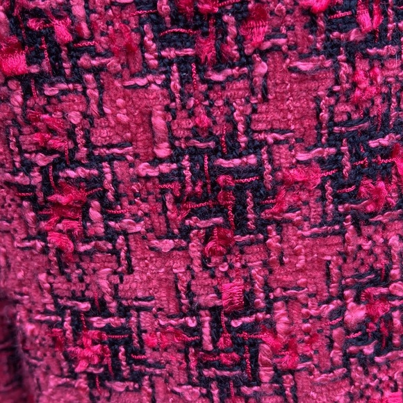 Pink and black bouclé lined one button jacket size 8P - Picture 2 of 8
